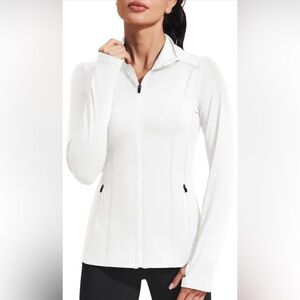 Chic White Zip-Up Jacket